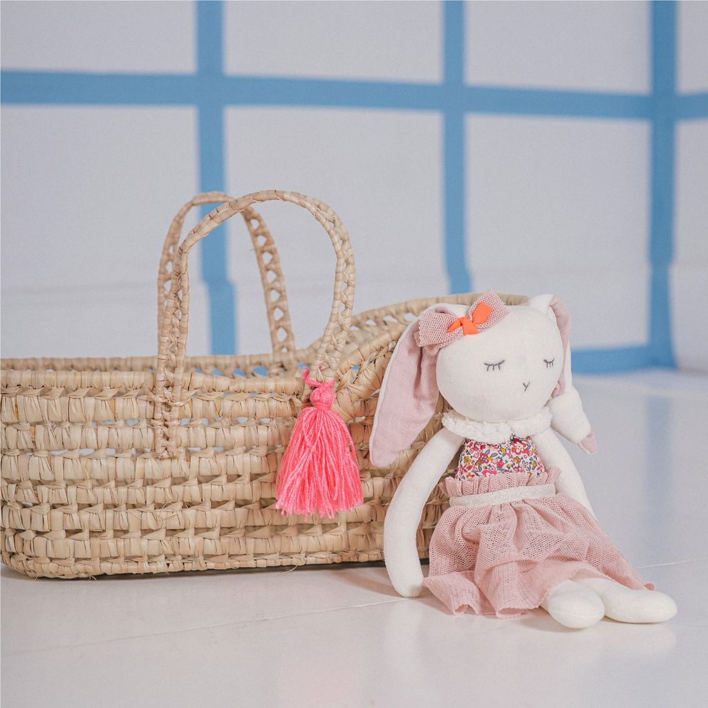 Puppenkorb/ Tassel pink